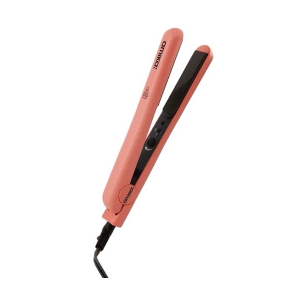 Amika Hair Straightener Ceramic Styler 1" Inch Flat Iron AM5570 Pink Coral 450